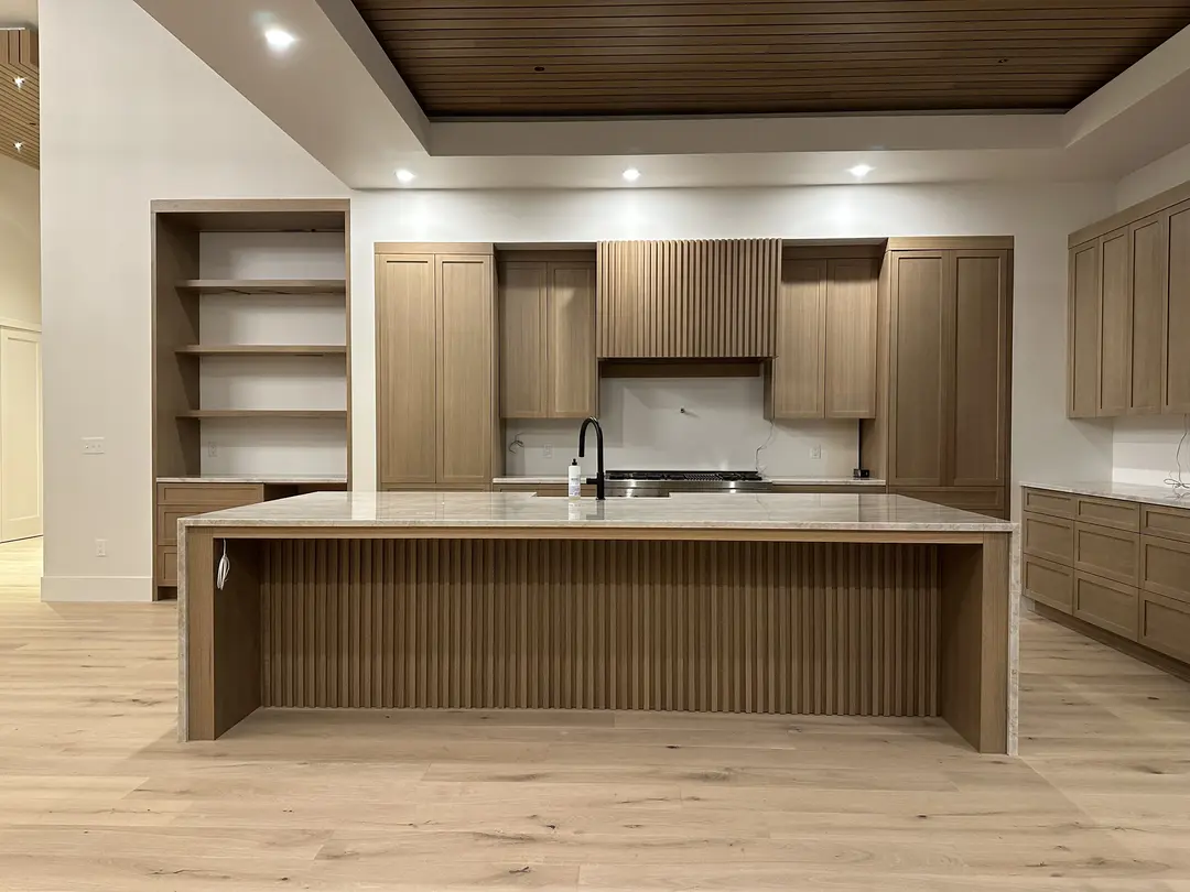 A white/wooden accent kitchen